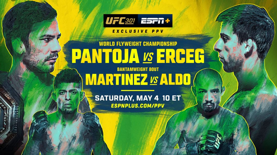 Результаты взвешивания участников турнира UFC 301: Пантожа – Эрцег, Альдо – Мартинес
